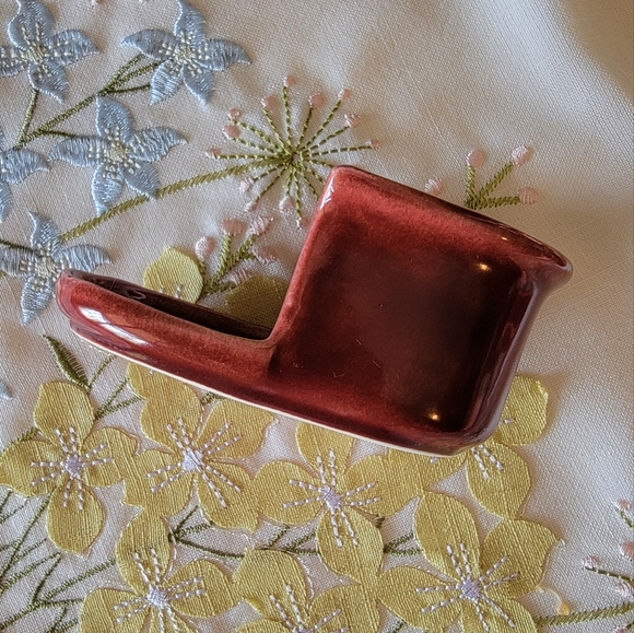 Vintage Burgundy 1930's CamArk Pottery Nesting Creamer Suger Set - Picture 7 of 11